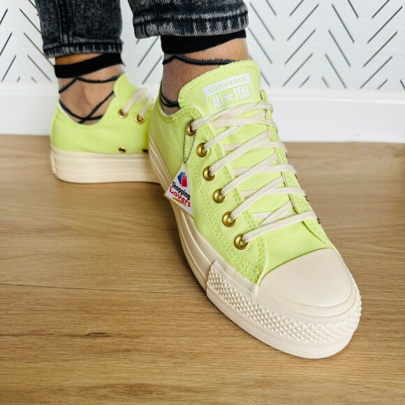 ⭐Converse Chuck Taylor All Star Lift Platform Sz 7.5 Women's Shoes Green A09913F - Picture 3 of 14